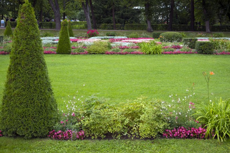 Lawn with Flower Beds